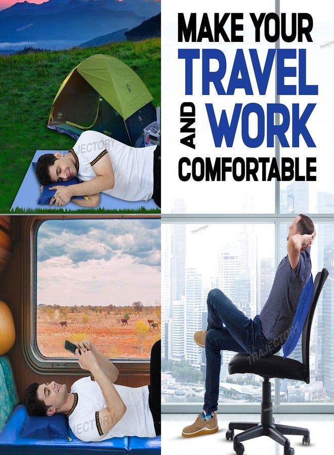 Air Son Inflatable Air Pillow Travel headrest Accessory with 2 Years Warranty for Plane Flight Bus and Office for Men and Women (Inflatable Pillow, Blue) - Image 2